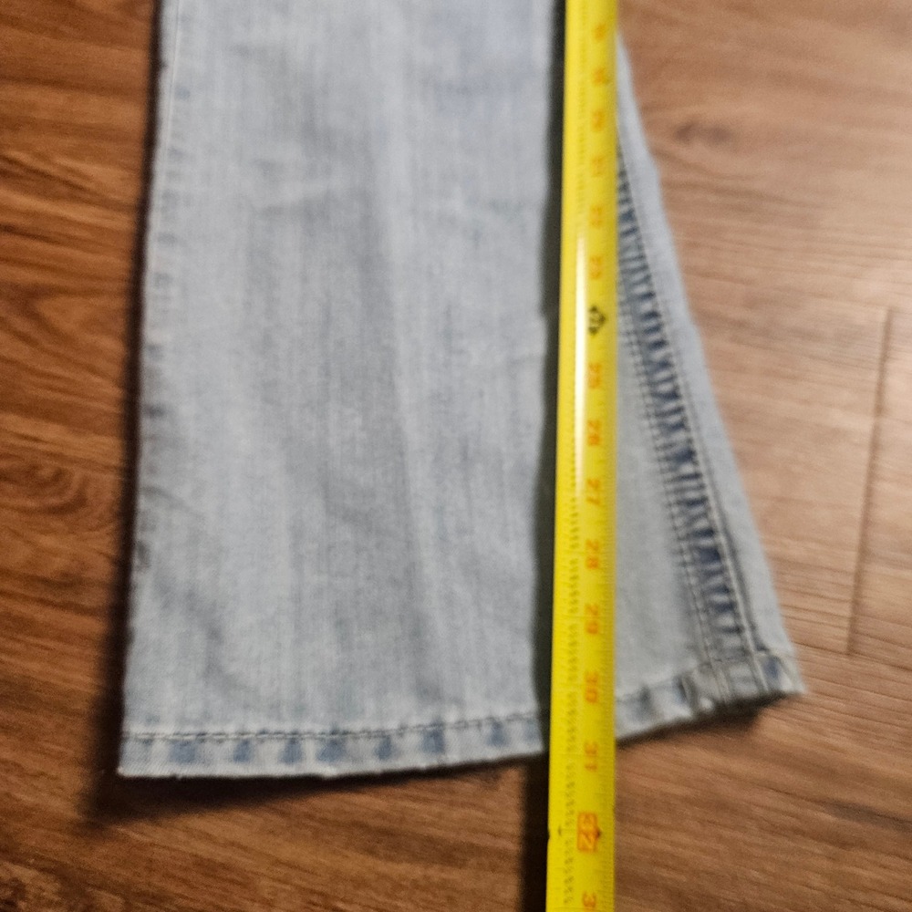 Seven7 Womens Bootcut Jeans 34x32 Flap Pocket Light Wash Denim Y2K Boho Festival - Picture 7 of 8